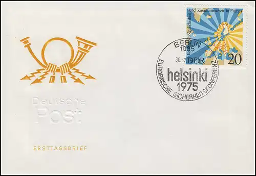 2069 Unterzeichnung KSZE-Schlussakte 1975 - marke auf Schmuck-FDC ESSt BERLIN