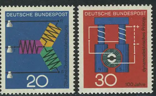 521-522 Wissenschaft und Technik: Drehstromübertragung und Dynamo 1966, Satz **