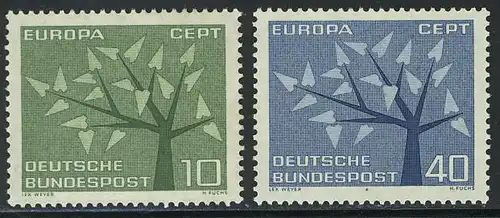 383-384 Europe/CEPT 1962, phrase ** frais de port