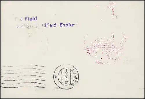 Premières liaisons Lufthansa Berlin-Tirana Carte postale 723, SSt BERLIN POST-AÉROPORT 5.4.60