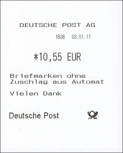 9 empfangen - 6 ATM 45-450 Cent 2017, Tastensatz TS 1, postfrisch **