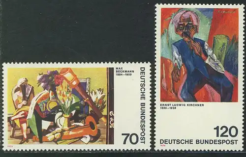822-823 Expressionismus III 1974: Max Beckmann / Ernst Ludwig Kirchner, Satz **