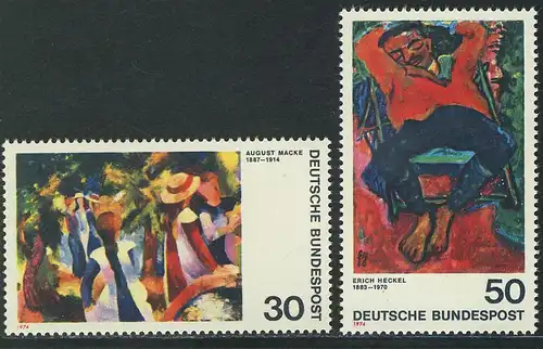 816-817 Expressionismus II 1974: August Macke und Erich Heckel, Satz **