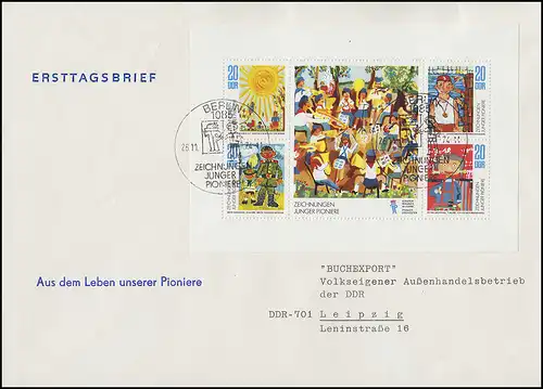 1991-1994 Zeichnungen Junge Pioniere - Kleinbogen auf Schmuck-FDC ESSt Berlin