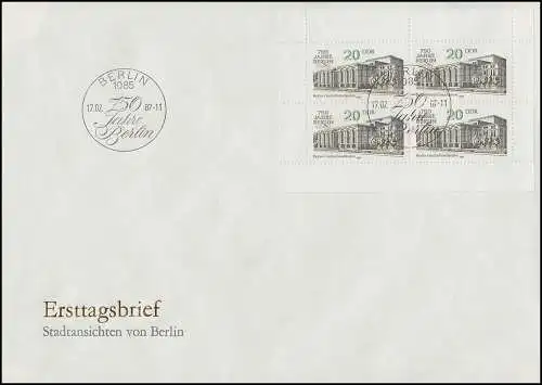 3078 Berlin-Kleinbogen - unten nicht durchgezähnt - auf Schmuck-FDC ESSt Berlin!