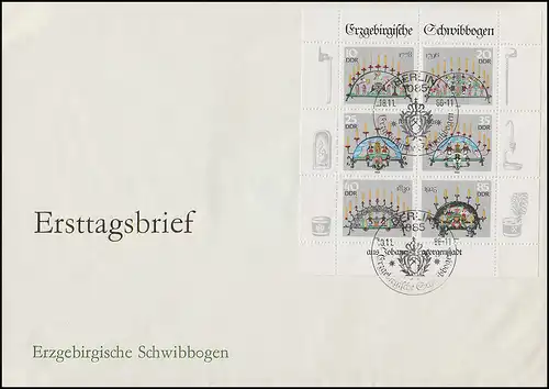 3057-3062 Erzgebirgische Schwibbogen - Kleinbogen auf Schmuck-FDC ESSt Berlin