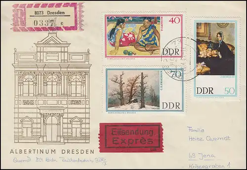 1262-1267 Galerie Neue Meister: Gemälde - Satz auf Eil-R-Brief DRESDEN 20.4.1967