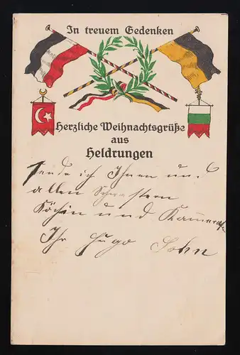 Dans la mémoire fidèle Crâne drapeaux Standarten Noël salutations 23.12.1915