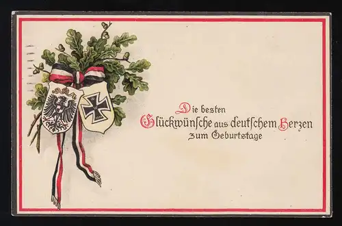 Félicitations du cœur allemand pour l'anniversaire de la naissance, Berlin-Wilmersdorf 3.11.1915