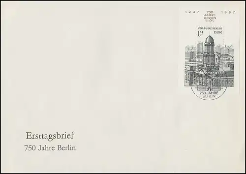 Block 64 Jahrestag 750 Jahre Berlin 1986 - Block auf Schmuck-FDC ESSt Berlin