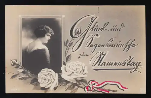 Glück und Segenswünsche zum Namenstag, Frau Rosen Reichsfarben, Burglengenfeld 