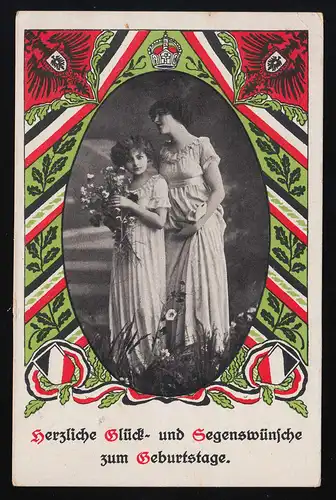 Femme Filles Reichsadler Félicitations Eichenlaub Anniversaire Zedtwitz 22.11.1916