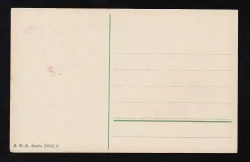 Viel Feind, viel Ehr' Säbel Kranz Reichsfarben Glückwunsch Namenstag ungebraucht