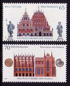 2614-2615 Patrimoine mondial de l'UNESCO Riga/Stralsund 2007 - ensemble ** frais de port