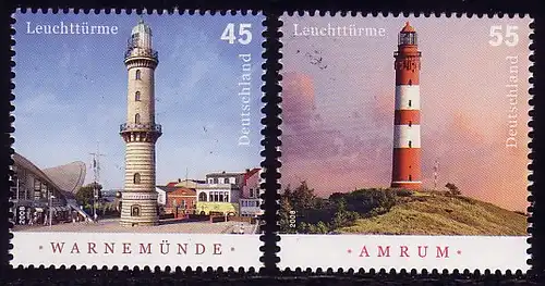 2677-2678 Leuchttürme: Warnemünde und Amrum - Satz ** postfrisch