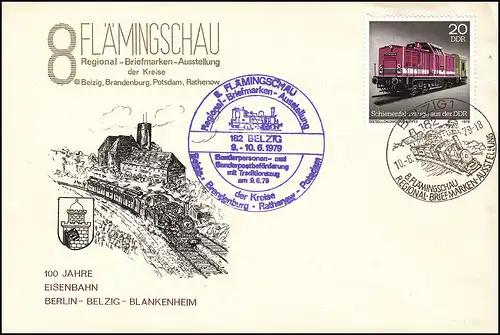 Transport spécial Train traditionnel à la 8ème lettre de FLÄMINGSCHAU SSt BELZIG 10.6.1979