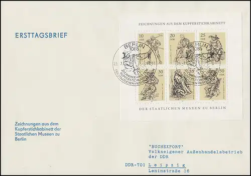 2347-2352 Cabinet de cuivre de Gravure 1978 - Petite feuille sur Bijoux-FDC ESSt Berlin