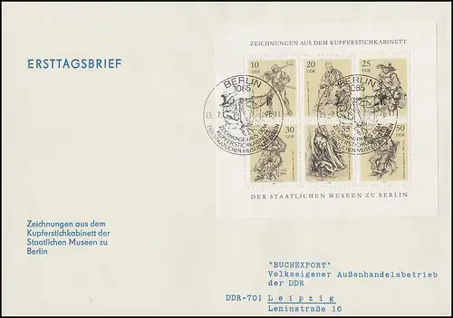 2347-2352 Kupferstichkabinett 1978 - Kleinbogen auf Schmuck-FDC ESSt Berlin