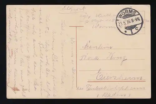 Châteaux fiers en campagne libre, château d'armoiries rivière Vignobles, Worms 23.5.1916