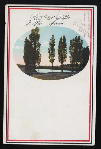 peupliers rivière rive Aube, bord des couleurs Richs couleurs, Wildbergerhütte 21.11.1916