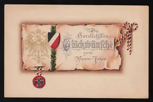 Adler Siegel Eisernes Kreuz Glückwünsche neues Jahr Friedrichshafen 31.12.1916