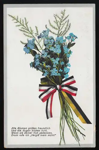 N'oubliez pas les couleurs Riche Toutes les fleurs saluent aimablement, salle 12.5.1916