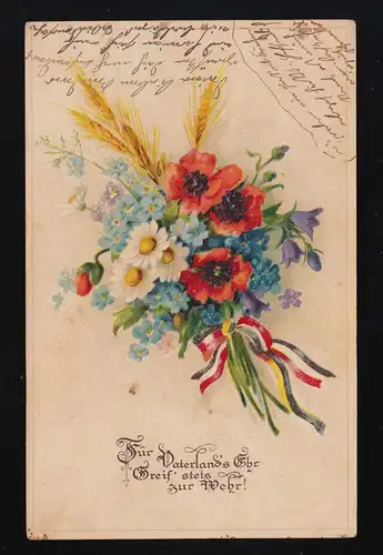 Fleur d'été Autrus, Pour Patrie's Ehr, Butzbach - Lich Bahnpost 27.7.1918