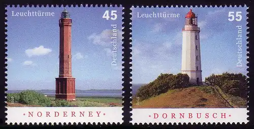 2742-2743 Leuchttürme 2009: Norderney und Dornbusch - Satz ** postfrisch