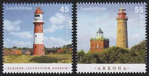 2942-2943 Leuchtturm 2012: Kleiner Leuchtturm Borkum und Kap Arkona, Satz **