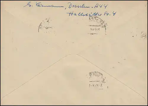 984+986+987 Assassiné par un athlète antifasciste II sur la lettre R DRESDEN 22.10.63