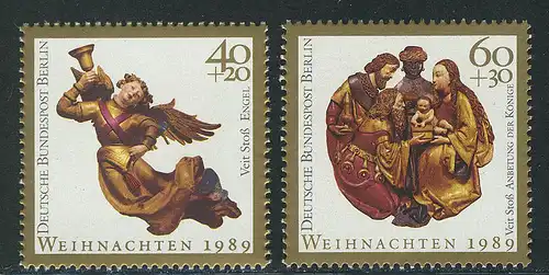858-859 Weihnachten 1989 Engel und Anbetung, Satz postfrisch **