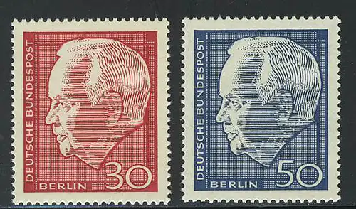 314-315 Heinrich Lübke 1967, Satz ** postfrisch