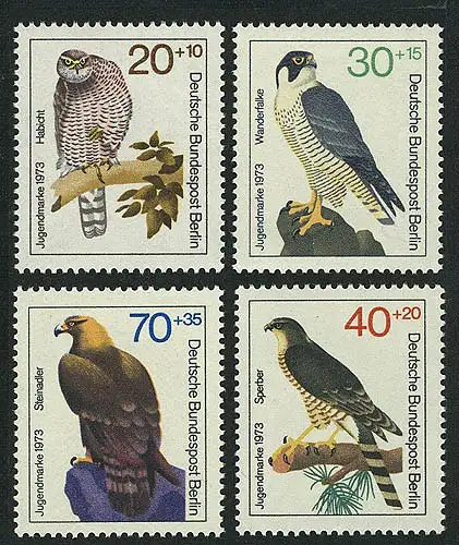 442-445 Jeunes oiseaux de proie 1973, phrase ** post-fraîchissement