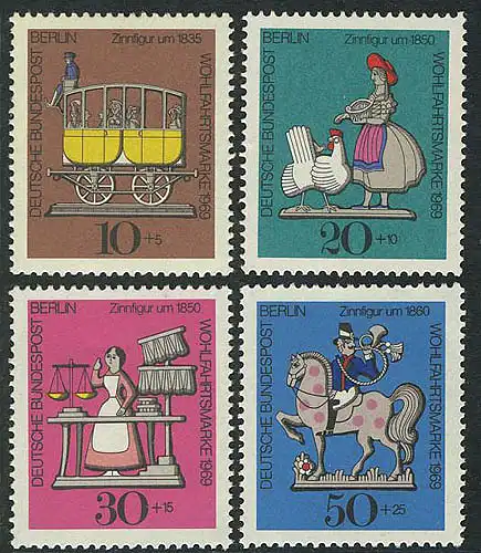 348-351 Wofa Zinnfiguren 1969, Satz ** postfrisch