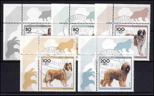 1836-1840 Jugend Hunderassen 1996: ER-Satz oben links DÜSSELDORF ET-O 8.2.96