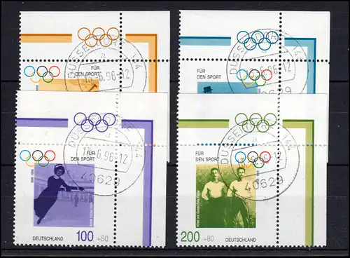 1861-1864 vainqueur olympique allemand: ER-set en haut à droite ET-O DÜSSELDORF 13.6.96