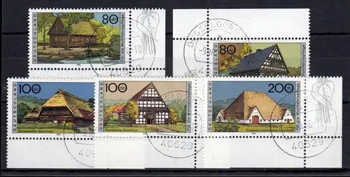 1883-1887 Bauernhäuser 1996: Satz verschiedene Ecken mit ET-O DÜSSELDORF 9.10.96