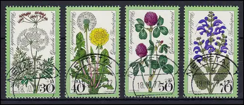 949-952 Wofa Wiesenblumen 1977: Satz mit Vollstempel NETTETAL 18.10.77