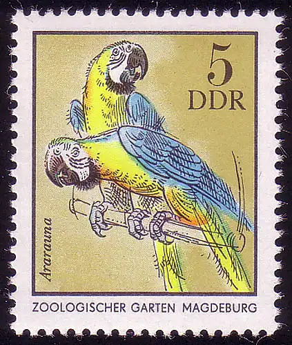 2030 Zootier 5 Pf Ararauna ** frais de port