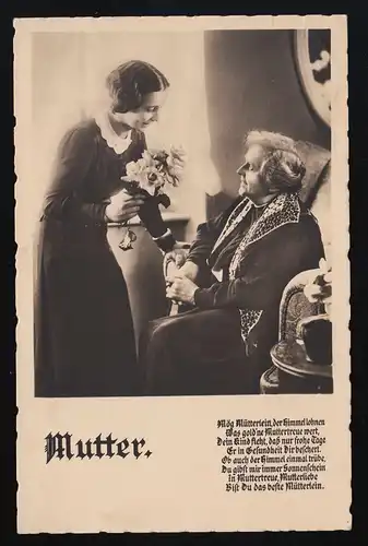 Tochter bringt Mutter Blumen, Mög Mütterlein, der Himmel lohnen, Köln 9.5.1936