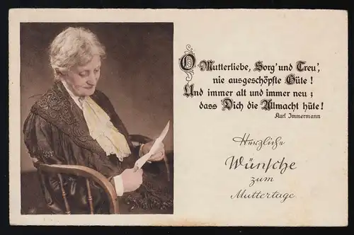 O Amour Mère, Sorg' et fidélité' Bonté jamais utilisée Madame Lettre Neus 13.5.1938