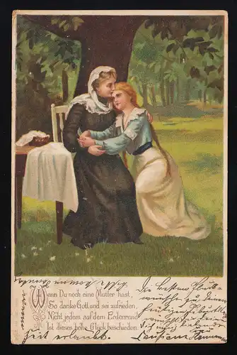 Tochter neben Mutter, Wenn du noch eine Mutter hast, so danke Gott, Inse 1905