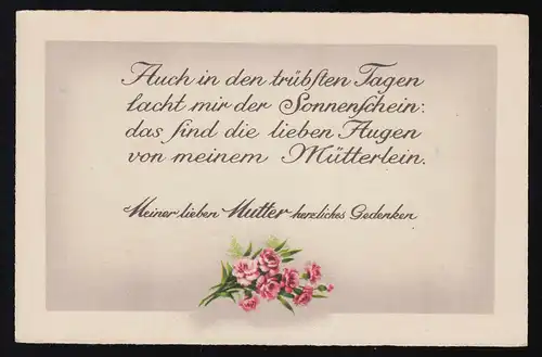 Auch in den trübsten Tagen, lacht mir der Sonnenschein, rosa Blumen, ungebraucht