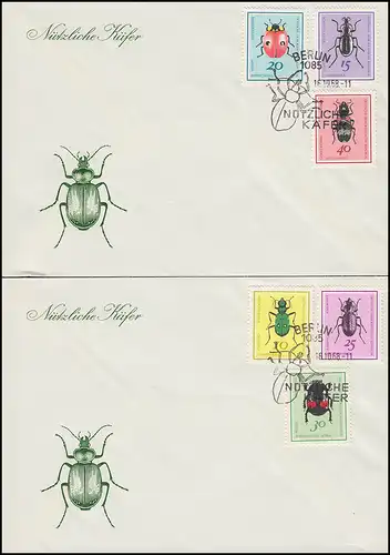 1411-1416 Nützliche Käfer 1968, Zwei Schmuck-FDC ESSt Berlin, Insekten
