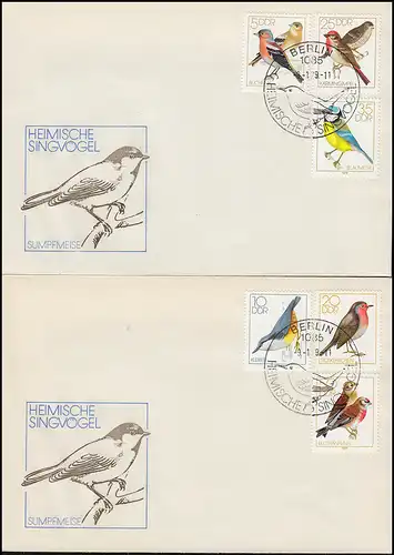2388-2393 Heimische Singwali 1979, phrase sur 2 Bijoux-FDC ESSt Berlin