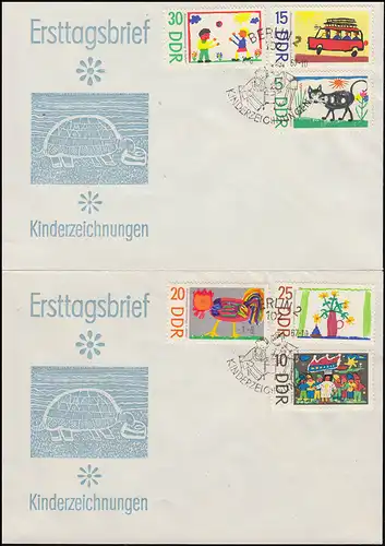 1280-1285 Dessins pour enfants 1967, ensemble sur 2 Bijoux-FDC ESSt Apprendre à écrire