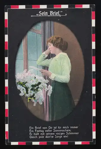 Sein Brief, Frau Fenster, 1. Oberrhein. Infant. Reg, K.D.Feldpostexp.15.12.1916 