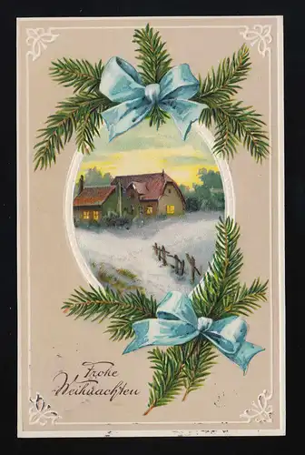 Hiver Village Neige Rosée de Tannenbig Boucles Joyeux Noël Berlin 24.12.1913