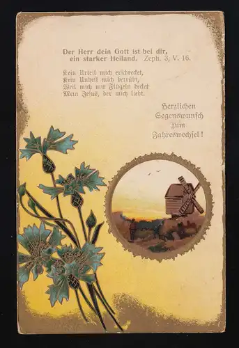 Der Herr dein Gott ist bei dir, Blumen Windmühle Neujahr Herrentrup 24.12.1908