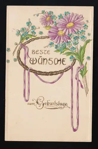 Margeriten Lila Vergissmeinnicht, Beste Wünsche Geburtstag Brandenburg 29.3.1915